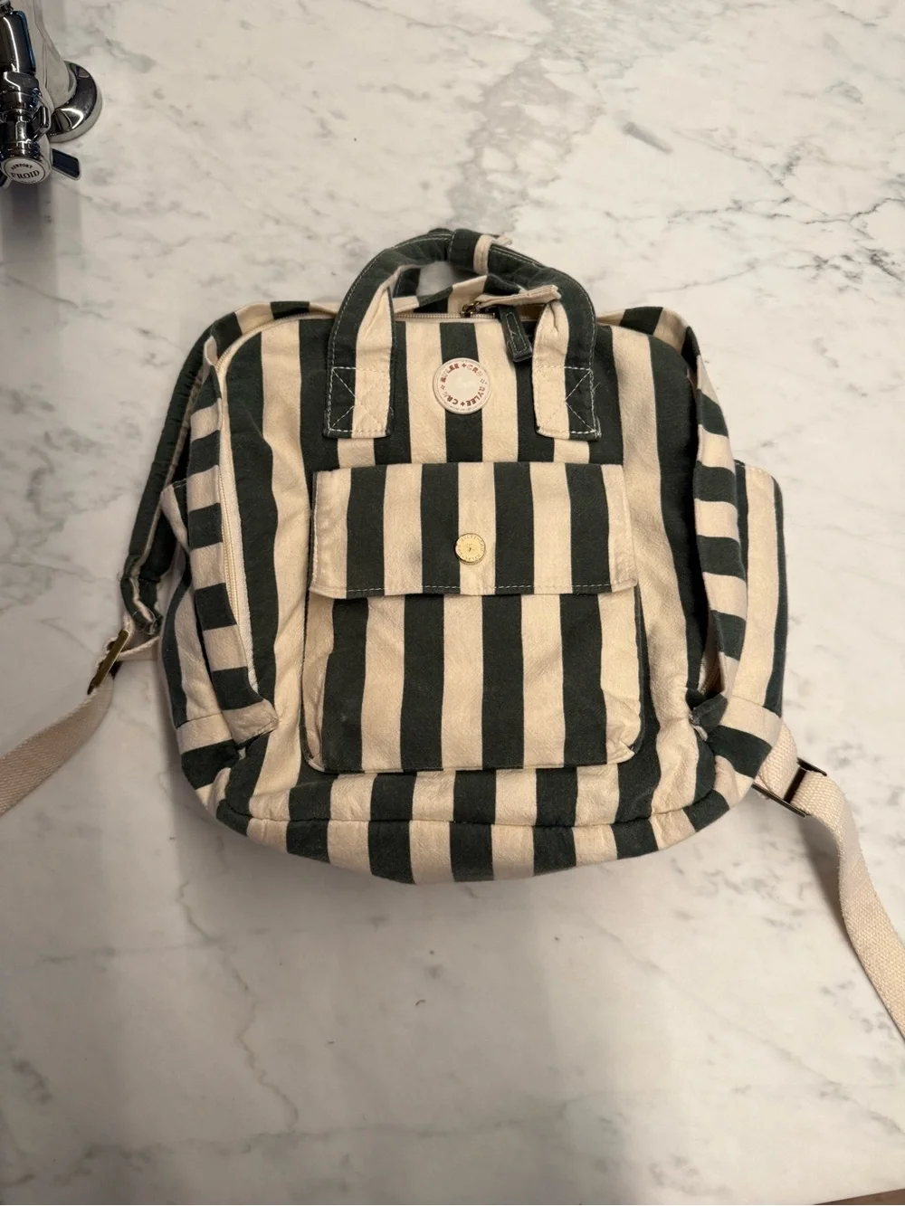 Rylee + Cru Mini Backpack - Green Stripe